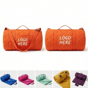 Quilted Travel Pouch Blanket for Outdoor Comfort